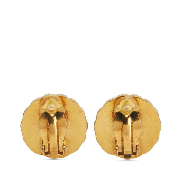 CHANEL Authentic Vintage Green Logo Earrings